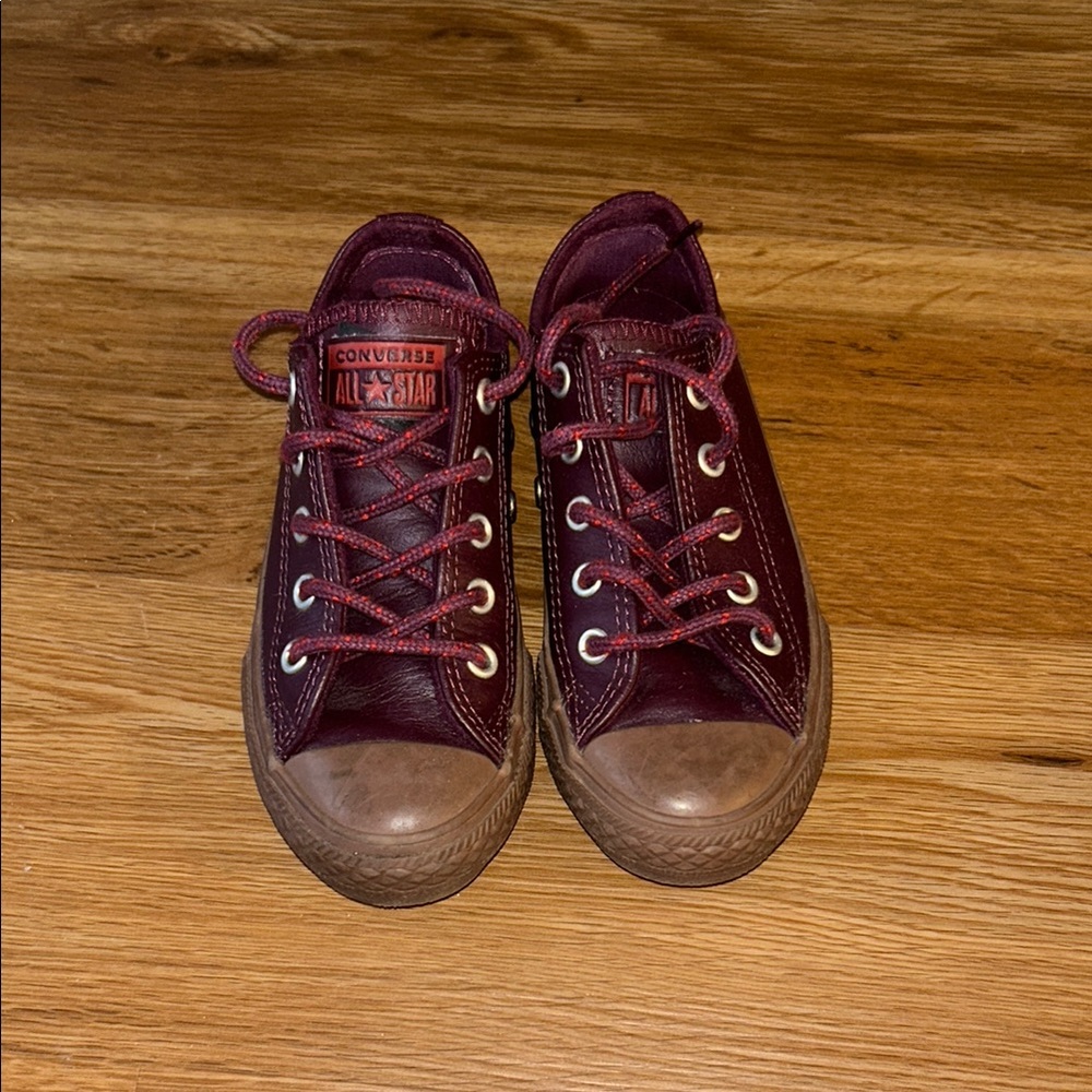 Converse All Star leather Burgundy  kids Sneakers
